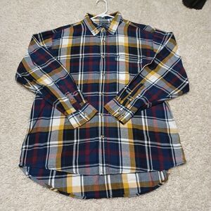 Cotton Traders Sport Men's Shirt Size XL Multicolor Plaid Long Sleeve Pocket